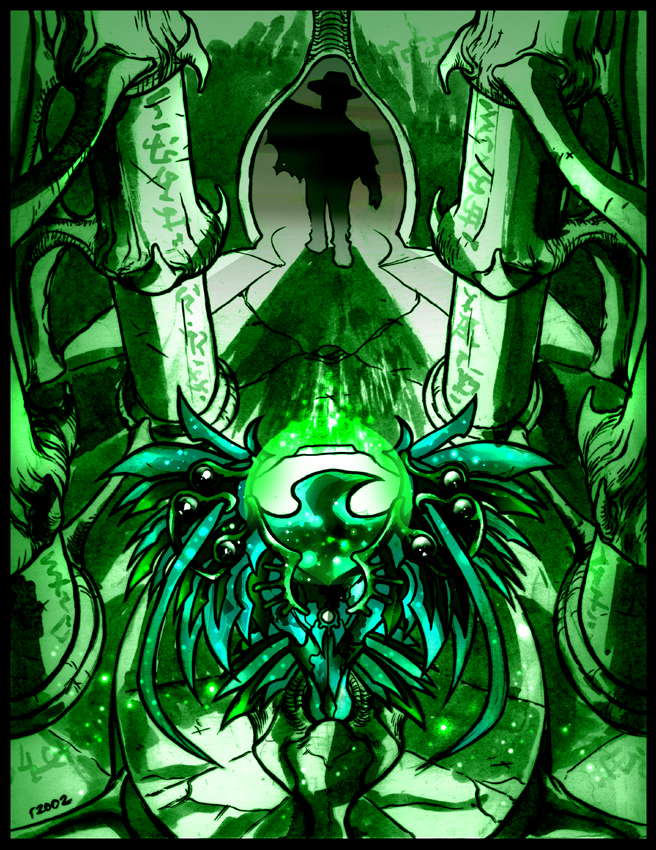 Original cover art for Search for the Emerald Blackbird (2003)